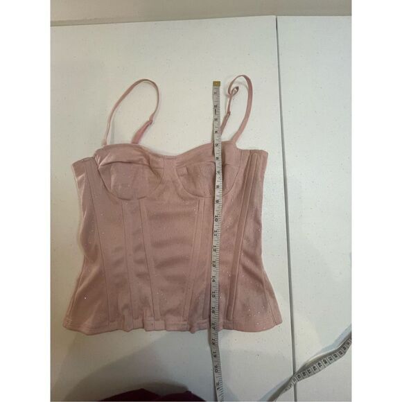 Pretty Little Things pink sparkly corset top size 4 - Picture 4 of 6